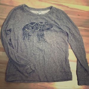 Long sleeved sweater, elephant design, lucky brand